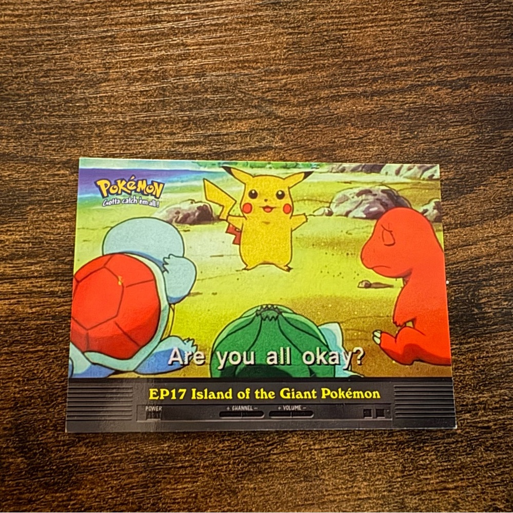 Vintage Pokémon Episode Card Featuring Pikachu, Squirtle, Bulbasaur & Charmander